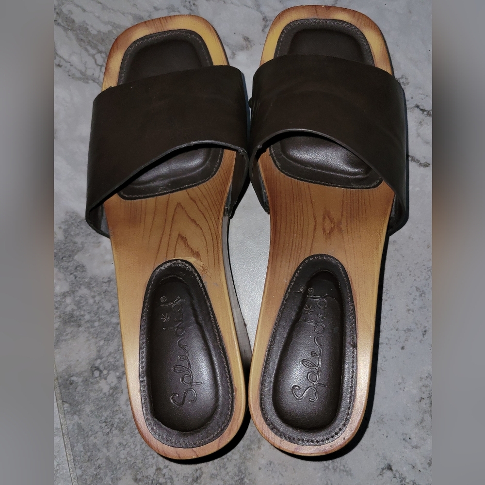 Splendid 'Brexlee' Square Toe Block Heel Platform Slide Sandals Sz 8.5